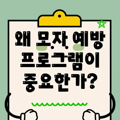 왜 모자 예방 프로그램이 중요한가?