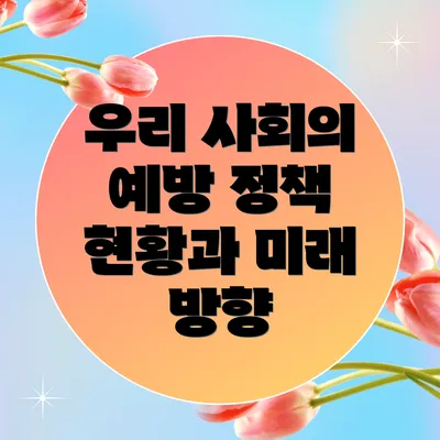 우리 사회의 예방 정책 현황과 미래 방향