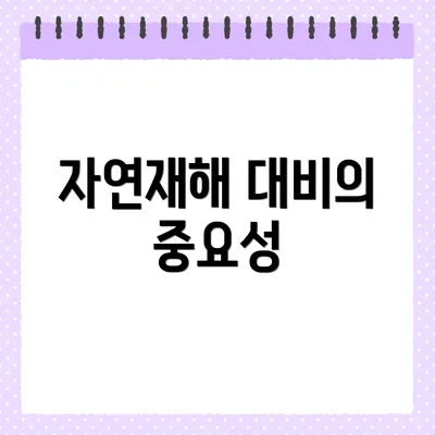 자연재해 대비의 중요성