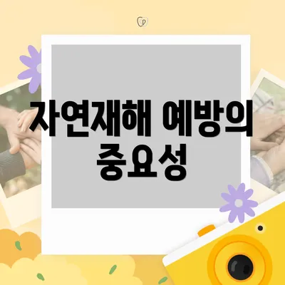 자연재해 예방의 중요성