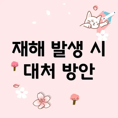 재해 발생 시 대처 방안