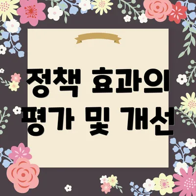 정책 효과의 평가 및 개선