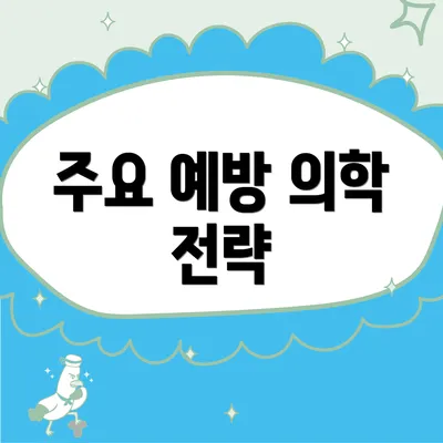 주요 예방 의학 전략