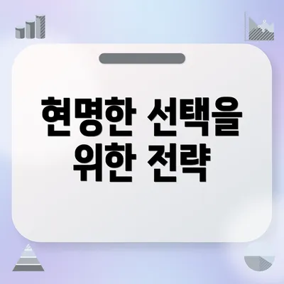 현명한 선택을 위한 전략