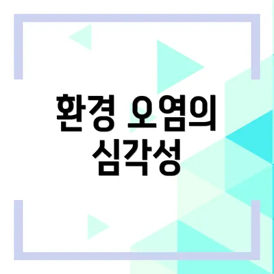 환경 오염의 심각성
