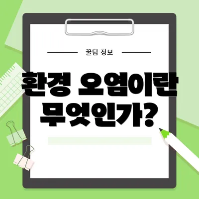 환경 오염이란 무엇인가?