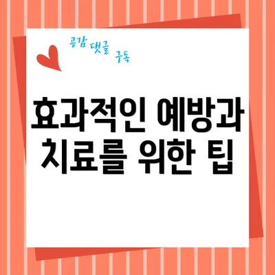 효과적인 예방과 치료를 위한 팁