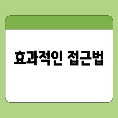효과적인 접근법