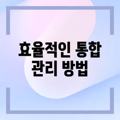 효율적인 통합 관리 방법